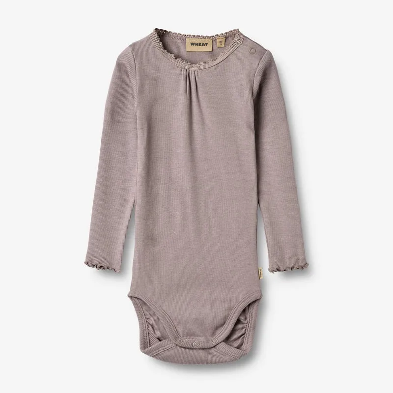 Wheat- Rippstrick-Body L/S Lotta dusty purple