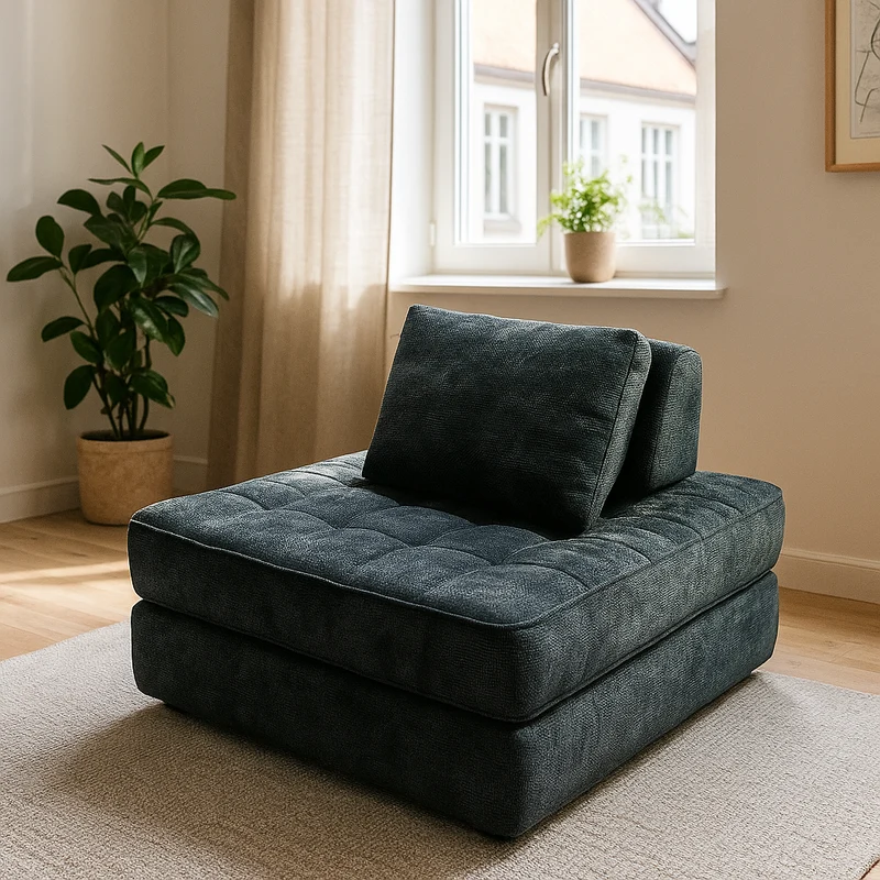 Transformable Shabby Chic Compression Sofa - High-Density High-Resilience Foam Chenille Lounge Chair For Living Room