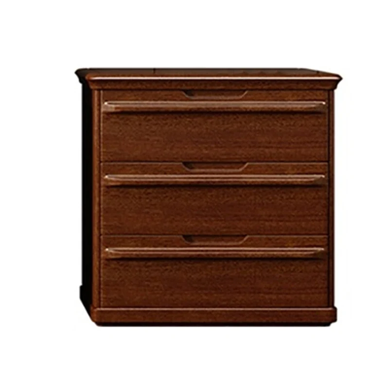 Contemporary Walnut Wood Storage Chest Bedroom Chest with Drawers