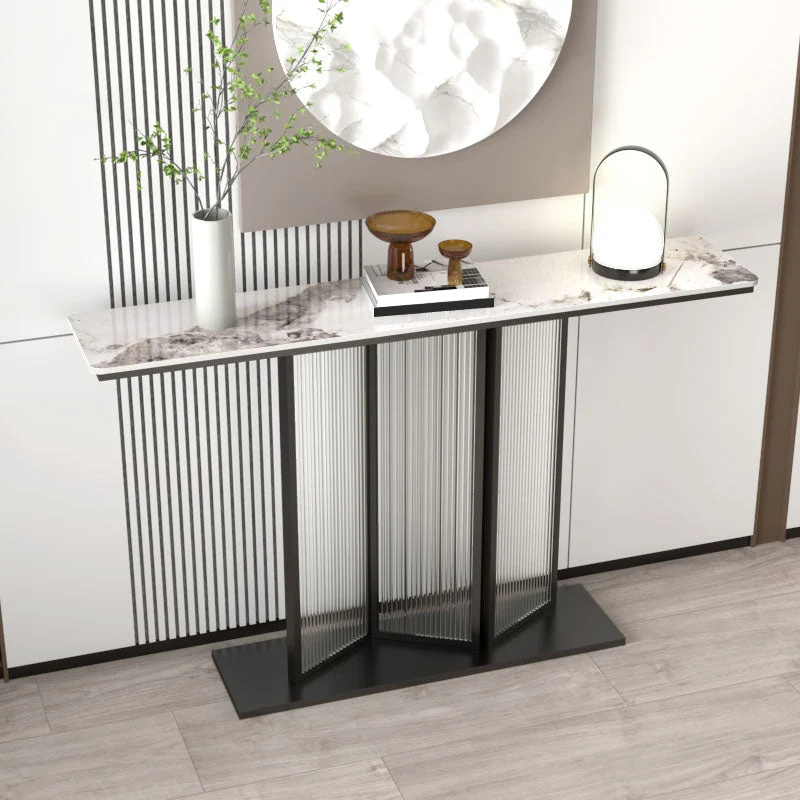 Stone Rectangle Console Table 31.5" Tall Rectangle Accent Table