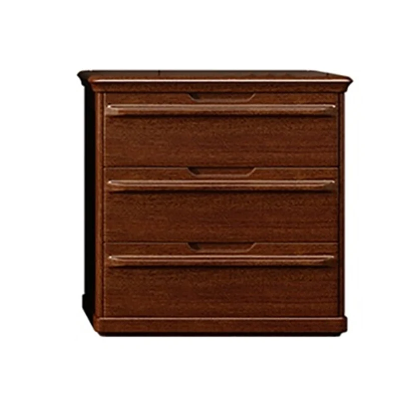 Contemporary Walnut Wood Storage Chest Vertical Chest in Brown with Drawers