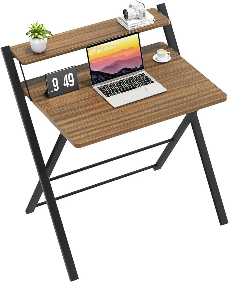 Klappbarer Schreibtisch mit Regal - Stabil und
