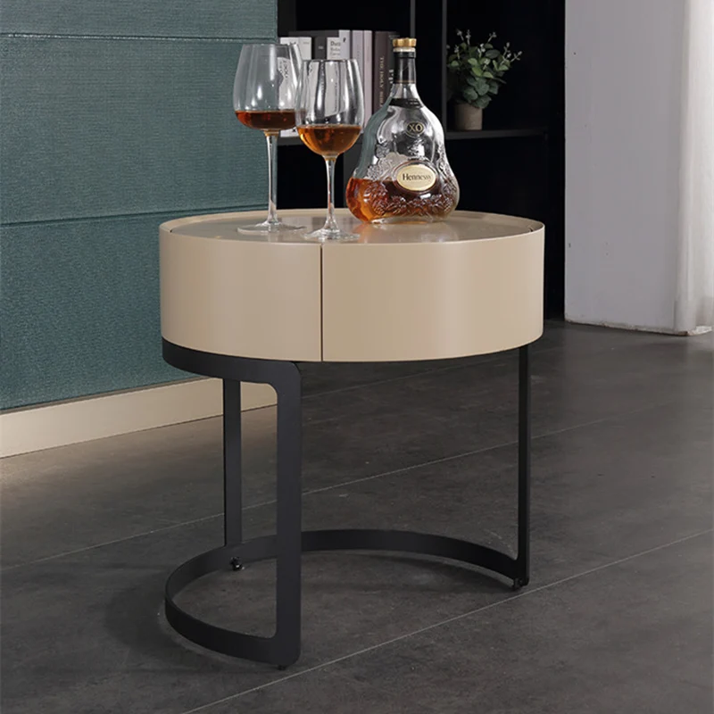 Modern Luxury French Cream-Style Single-Drawer Nightstand: Beige Lacquer Finish - Floating Storage Bedside Table For Bedroom