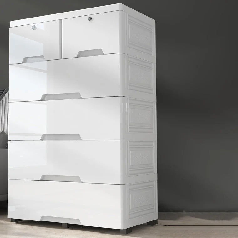 Contemporary Lingerie Chest Plastic Chest with Drawers for Bedroom