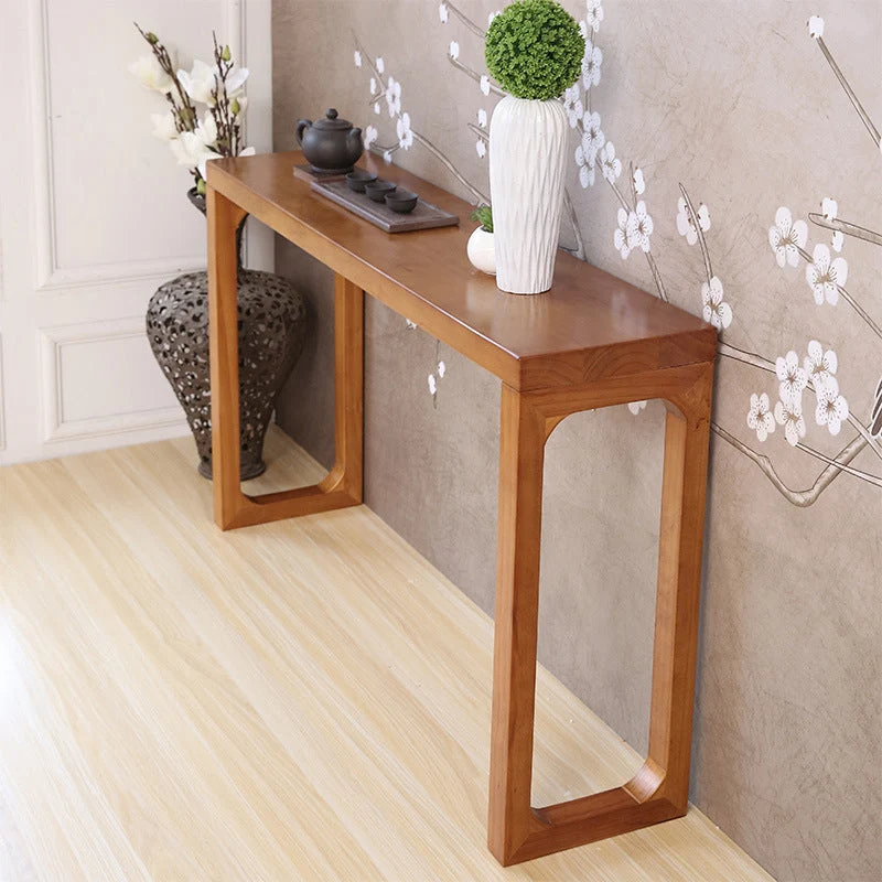 Mid-Century Modern Console Table Wood Rectangle Sofa Console Table
