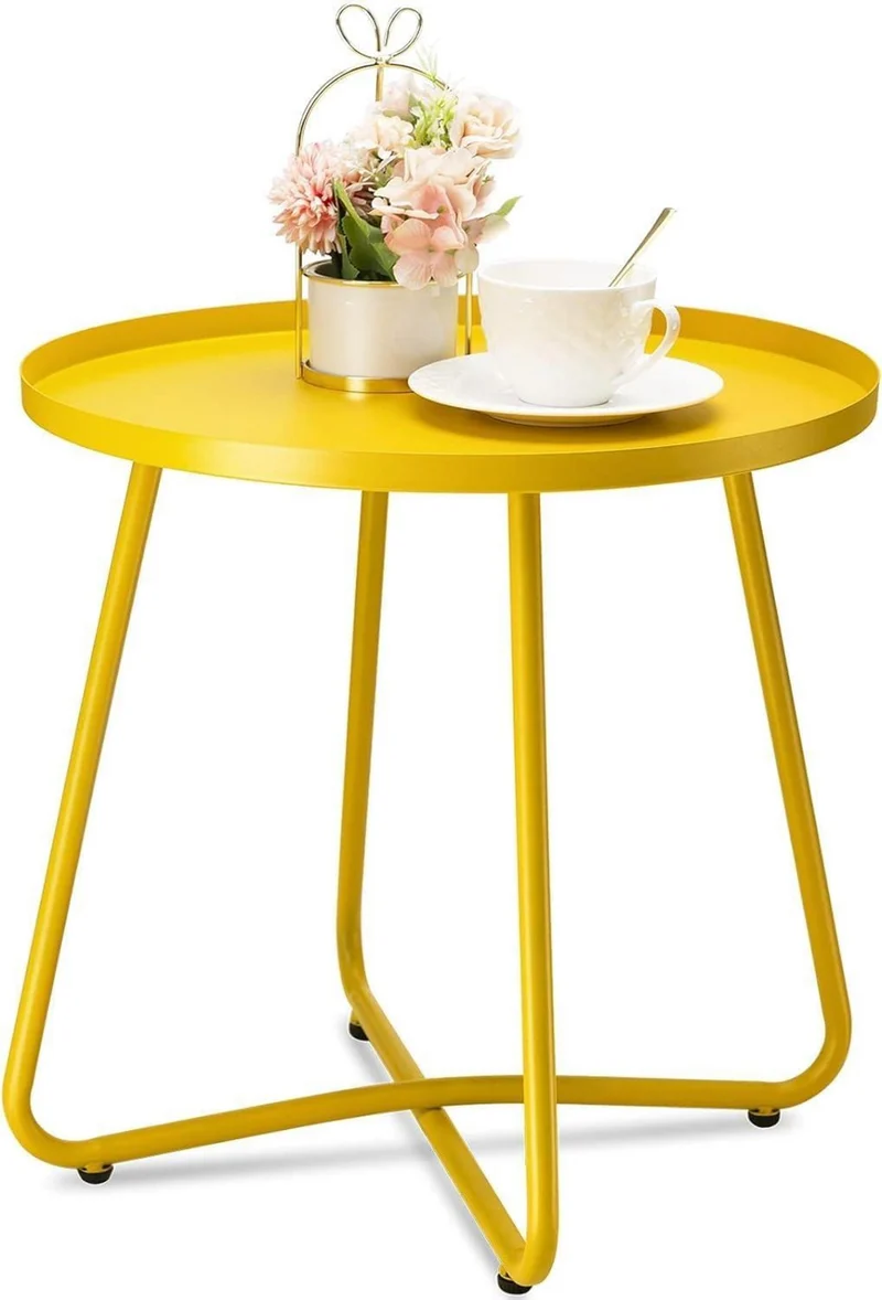 Outdoor Beistelltisch Stahl Runder Metalltisch Terrasse