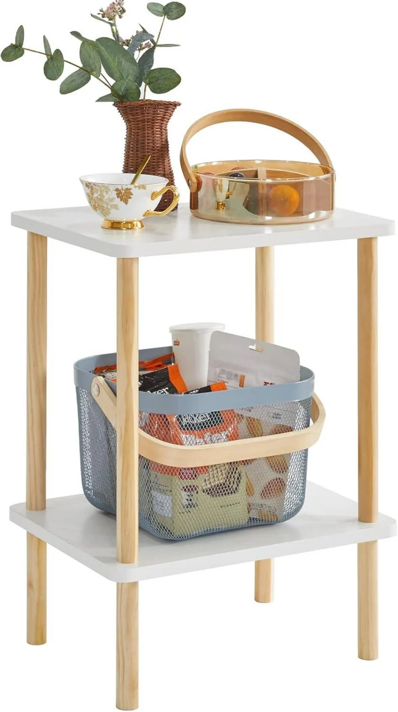 IBUYKE Beistelltisch Holz mit 2 Ebenen 39x29x53cm modernes