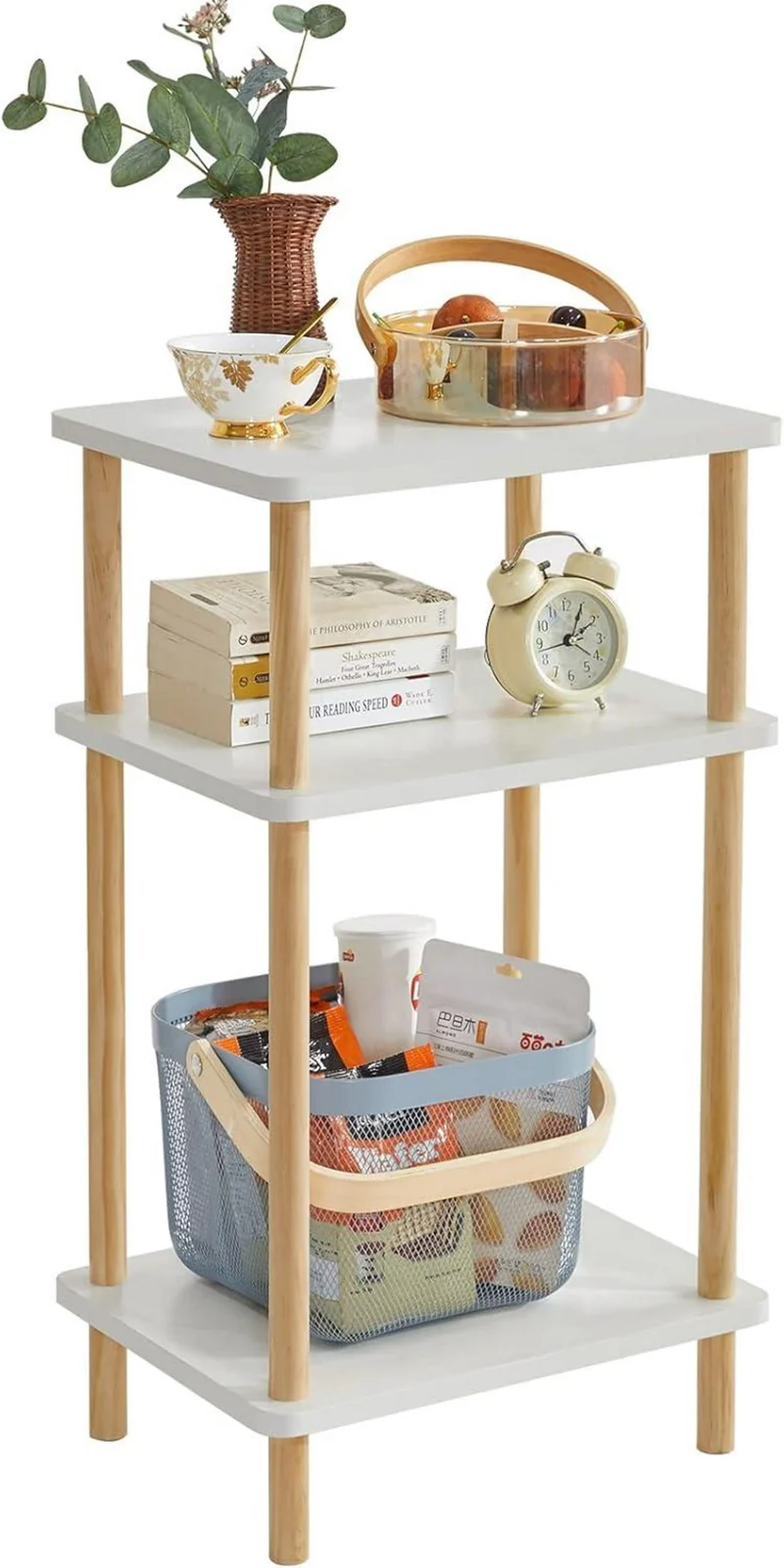 Holz Beistelltisch mit 3 Ebenen 39x29x68.5cm