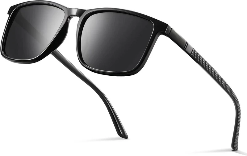 Polarisierte Sonnenbrille Herren Damen UV400 Schwarz Sport