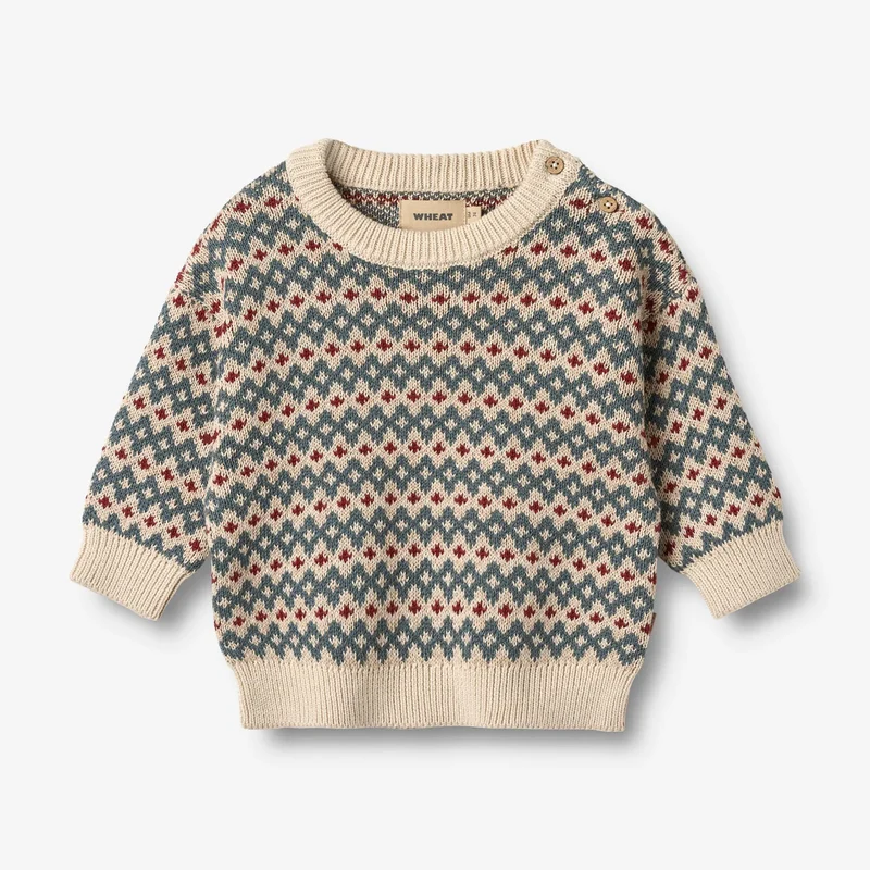Wheat-Jacquard Pullover Harlow-3191 offwhite