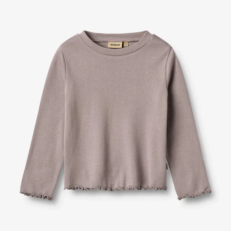 Wheat-T-shirt L/S Else-9531 dusty purple