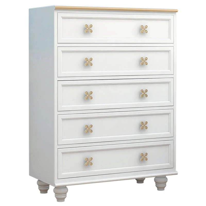 Ornate Traditional Lingerie Chest Rubber Wood Storage Chest with Drawers for Bedroom