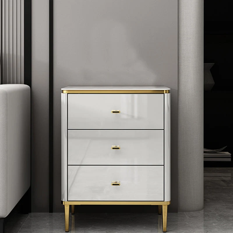 Glam Vertical Lingerie Chest Stone Storage Chest with Drawers for Bedroom