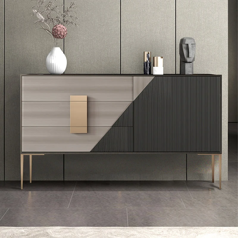 Classic Glam Combo Dresser Oak Storage Chest Dresser for Bedroom