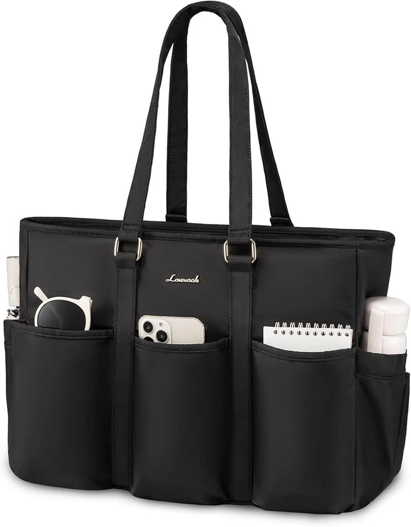Schwarze Laptoptasche Damen 15,6 Zoll Business Aktentasche