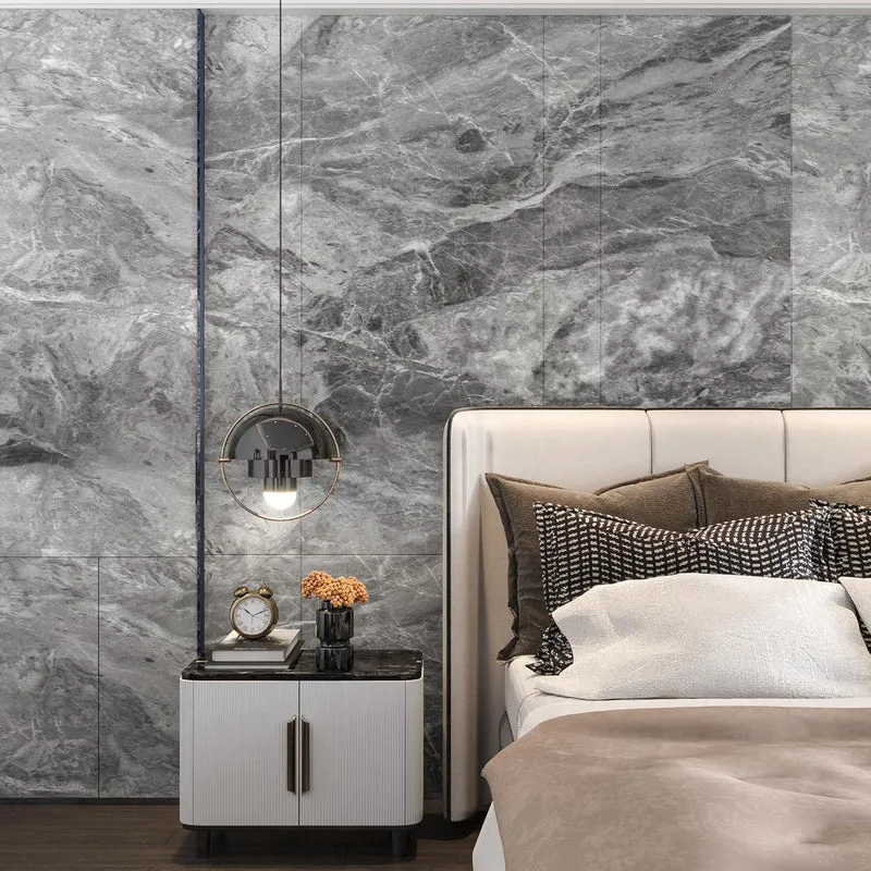 Selbstklebende Marmorfolie Dunkelgrau 122x500cm Wasserdichte