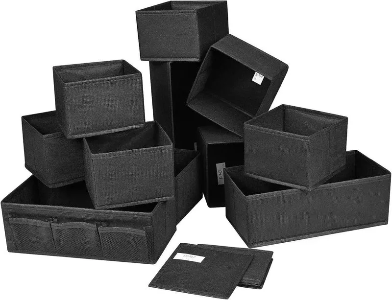 DIMJ 12er Pack Aufbewahrungsboxen für Schrank Organizer