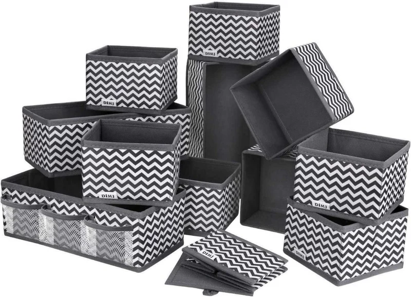 DIMJ 12er Set Aufbewahrungsboxen Schubladen Organizer für