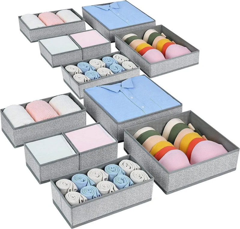 12-teiliges Schrank Organizer Set für Kleidung und