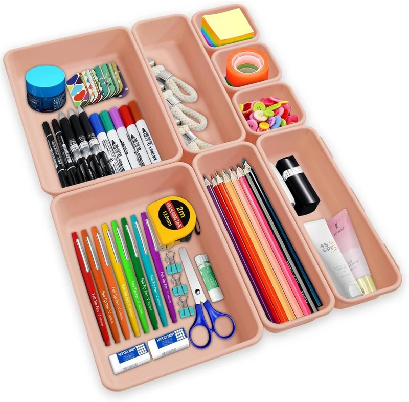 8-teiliges Make-up Schubladen Organizer Set, Transparent