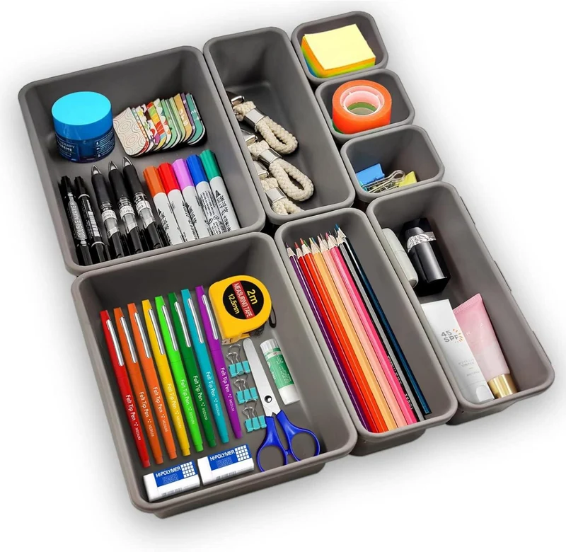 8-teiliges Schubladen Organizer Set, Aufbewahrungsbox für