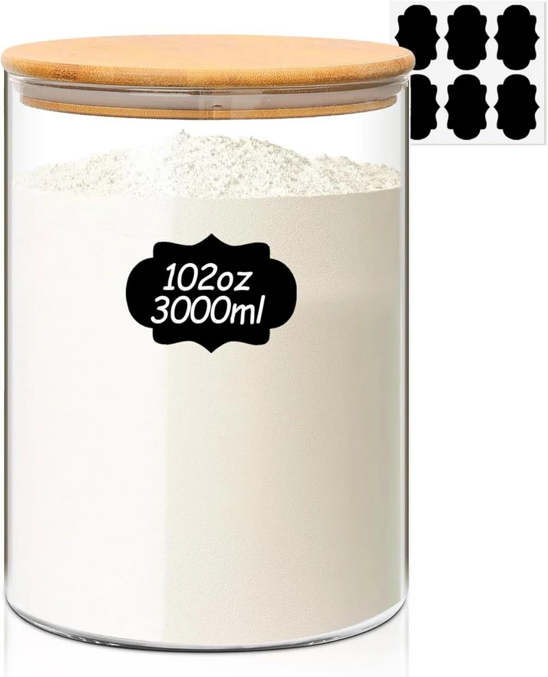 Glas Vorratsgläser 3000ml Luftdichter Deckel 1er Set 15cm
