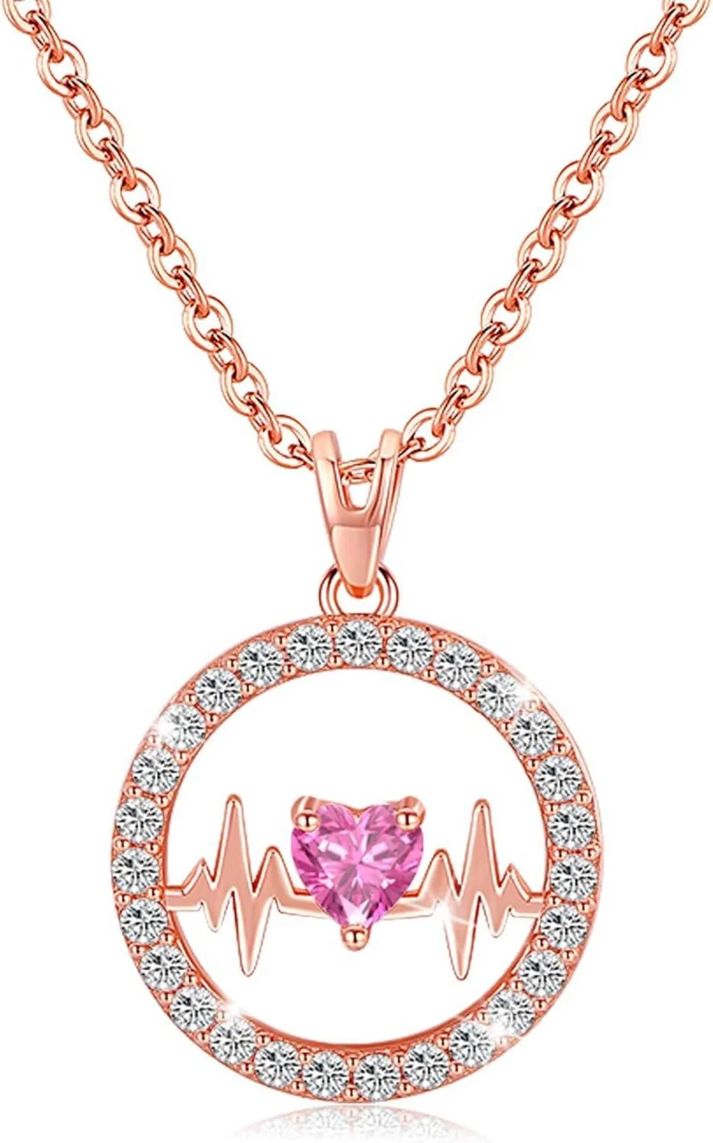 LAVUMO Herzschlag-Halskette Damen Sterling Silber 925 AAAAA