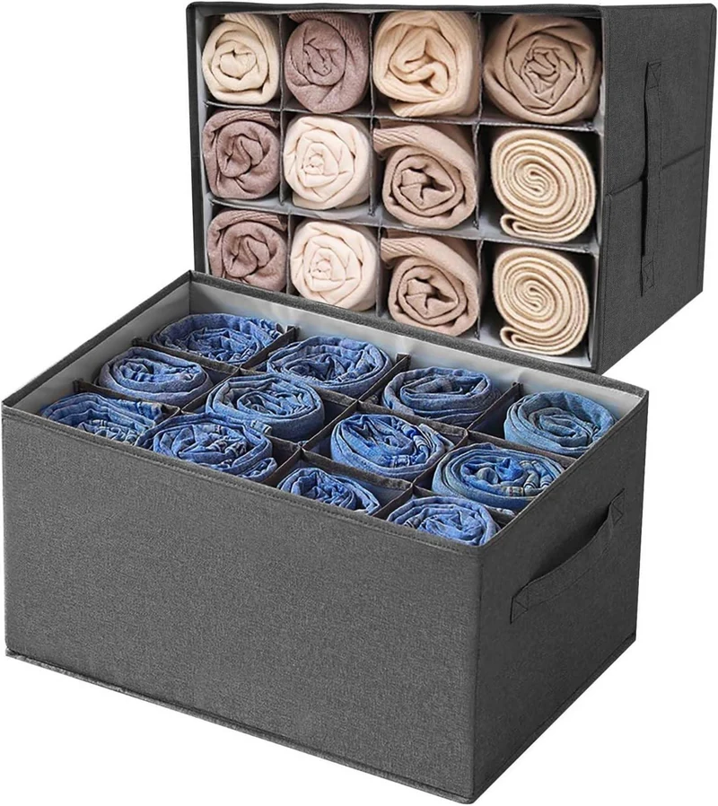 Flintronic 2er Set Kleiderschrank Organizer 12 Zellen