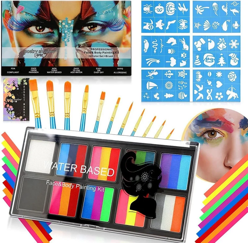Kinderschminke Split-Kuchenpalette 26 Farben Schminkset
