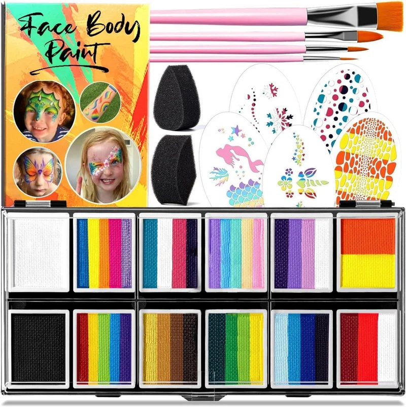 Kinderschminke Set Mädchen Split-Kuchenpalette Fasching