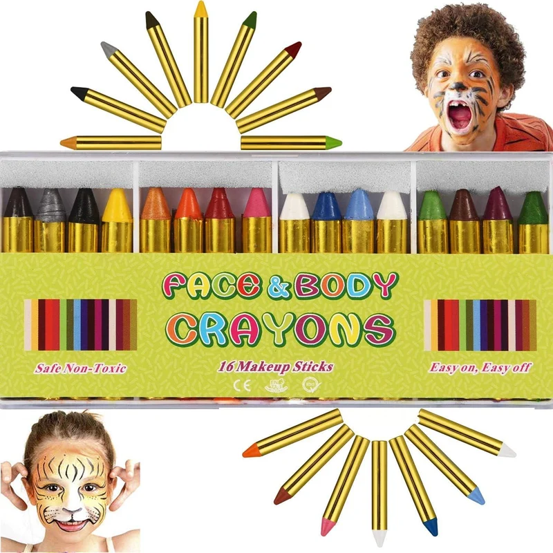 Gesichtsfarben Kinderschminke Stifte Set 16 Farben Gesicht
