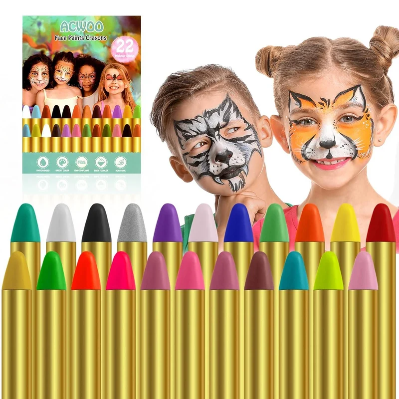 Kinderschminke Set Gesichtsfarben Schminkstifte Fasching