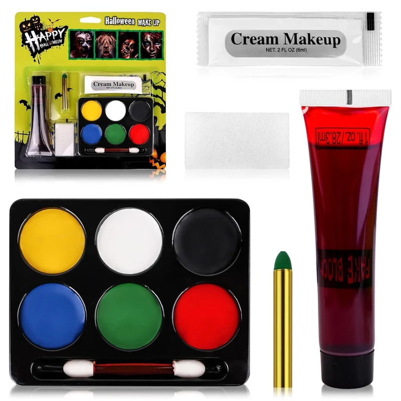 SFX Makeup Kit Halloween schminke set + Kunstblut & 6 Farben