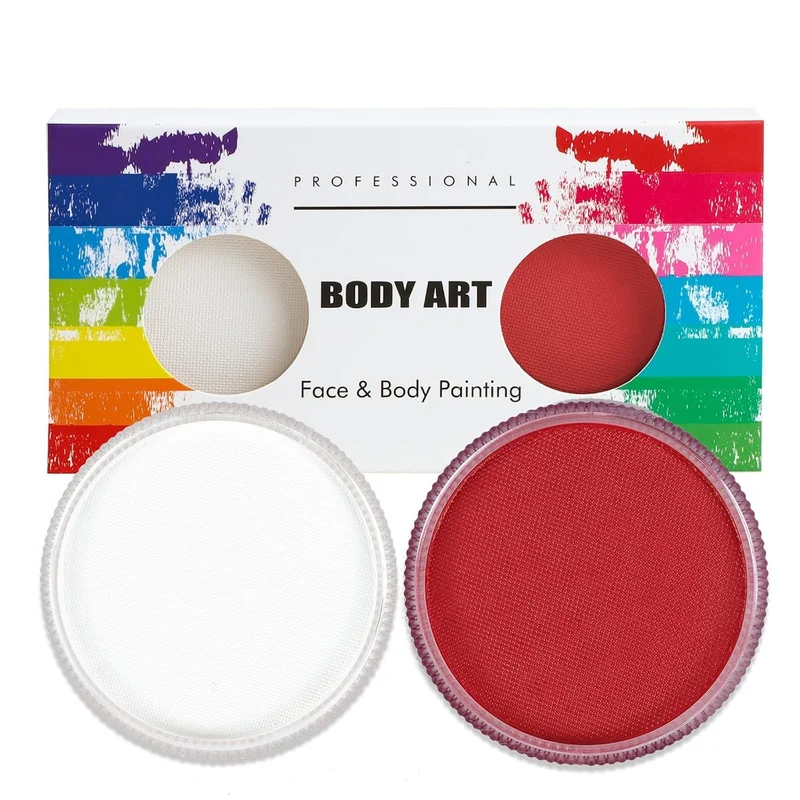 Profi-Schminke Fasching Set 30g x 2 Colors Weiß + Rot