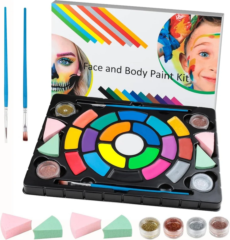 Kinderschminke Set 19 Farben Wasserbasis Halloween