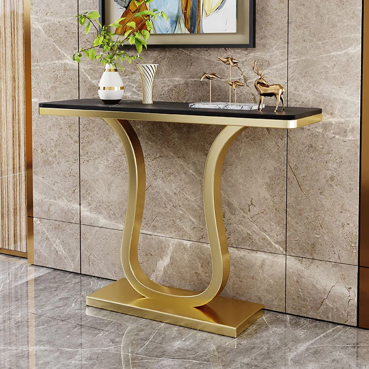 Slate 31.5"H Top Table with Pedestal Base Console Table for Hallway
