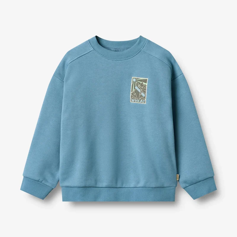 Wheat-Sweatshirt L/S badge Sander-9575 winter blue