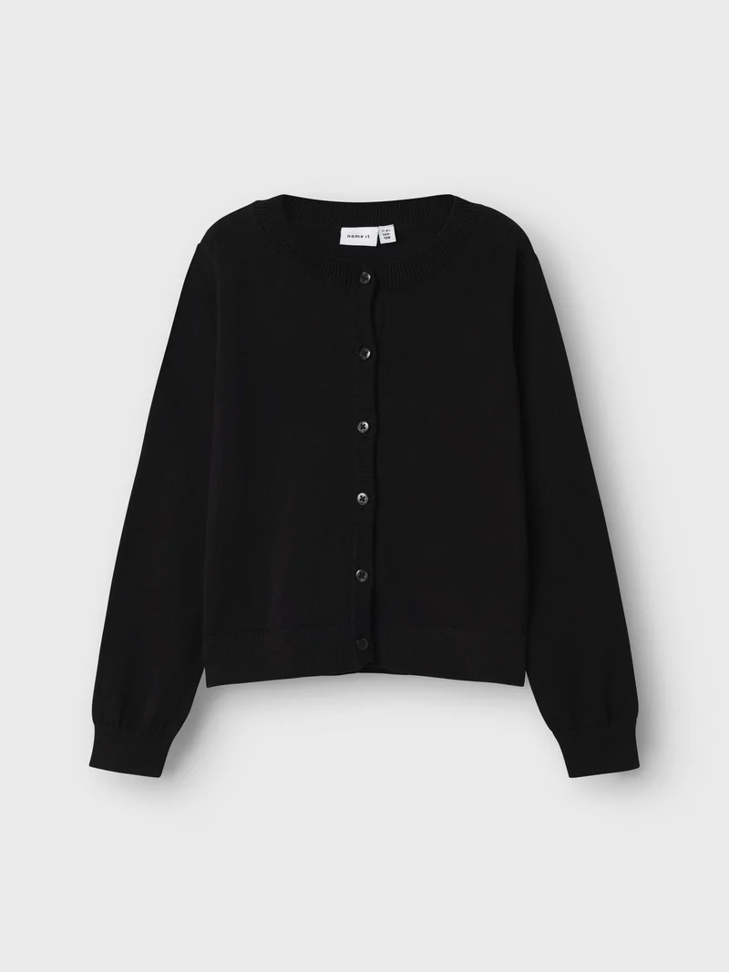 Name it-NKFVALANE LS KNIT CARD NOOS-Black