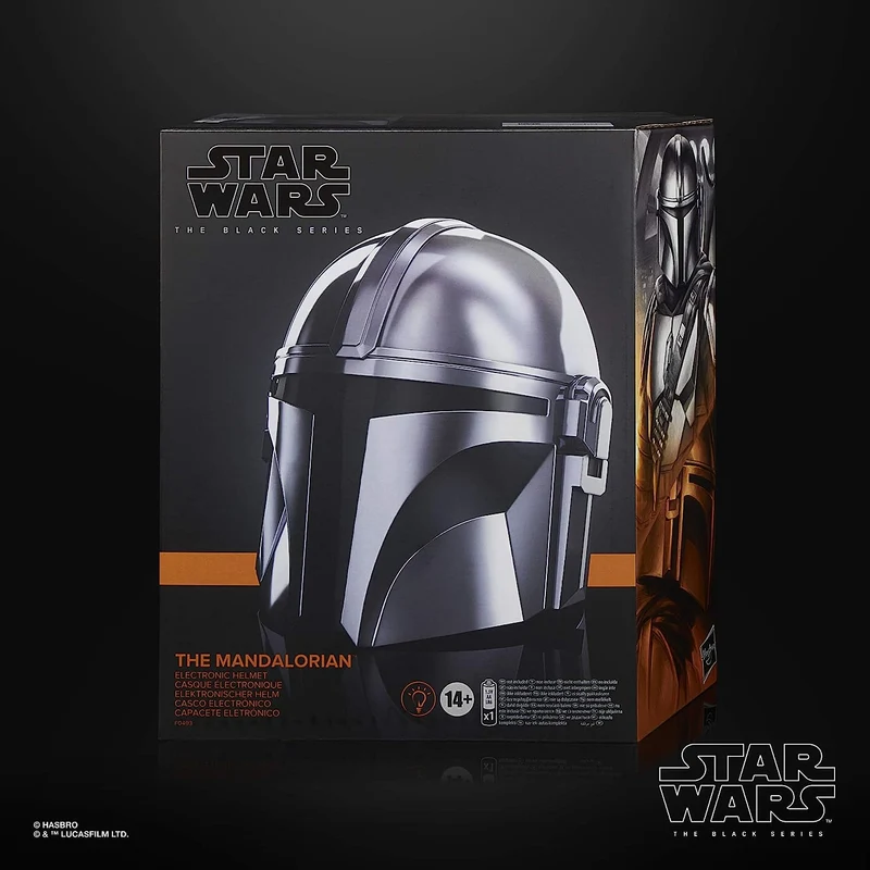 Star Wars Hasbro Wars The Black Series The Mandalorian elektronischer Premium Helm Rollenspielprodukt, Silber, One Size