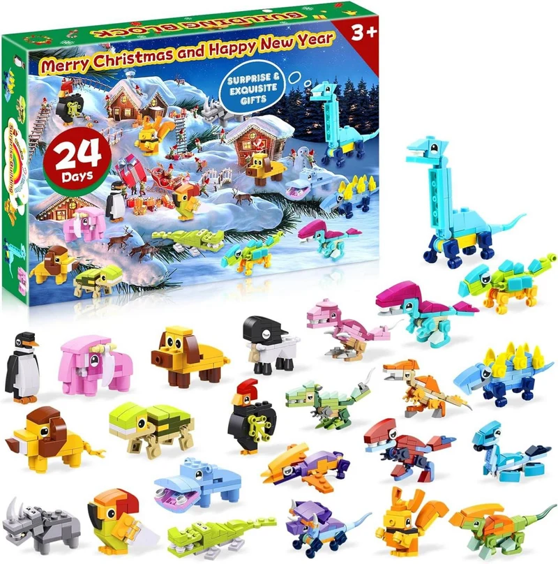 Weihnachts-Adventskalender Bauspielzeug 24-teiliges Set für