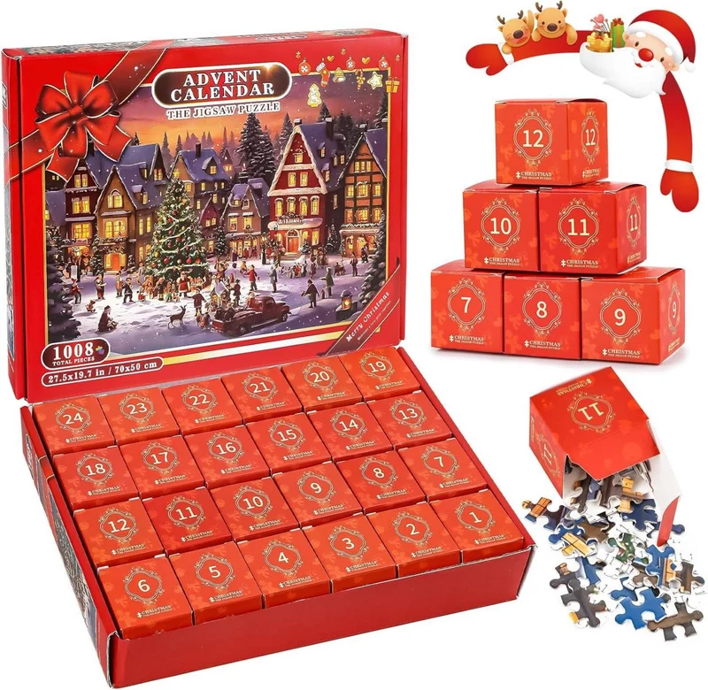 24 Tage Puzzle-Adventskalender für Kinder und Familie