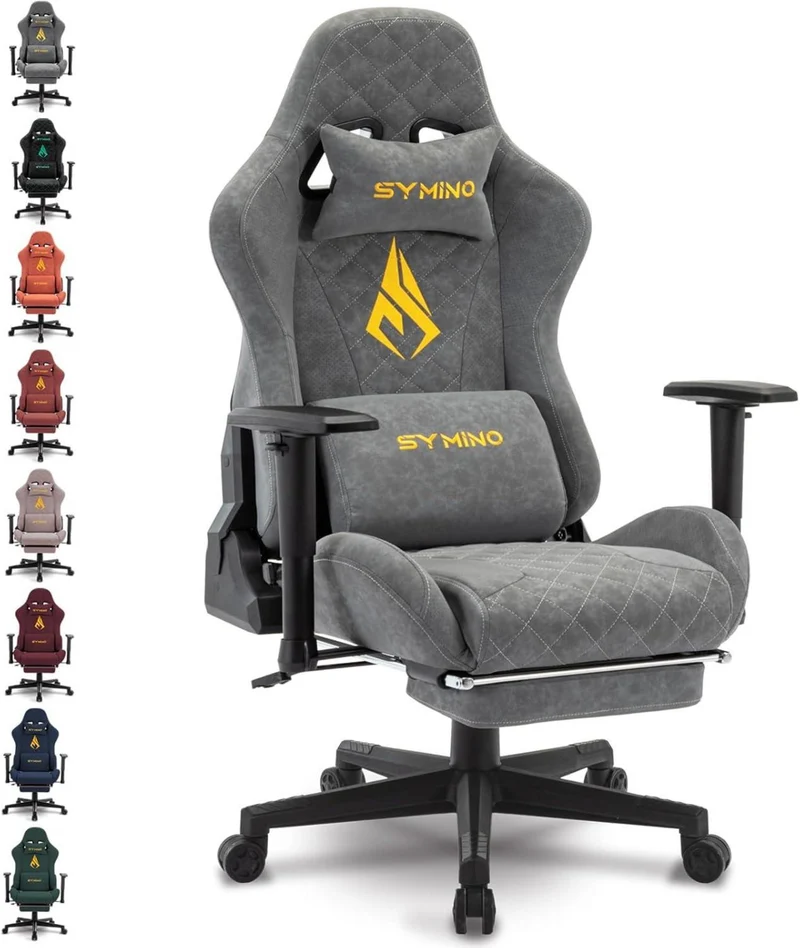 Symino Gaming Stuhl Ergonomisch Rennstuhl Vintage-PU-Leder