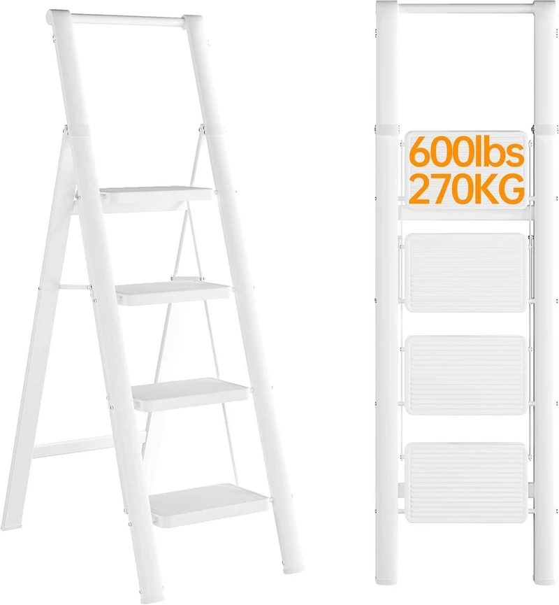 JOISCOPE 4 Stufen Trittleiter mit Handlauf, rutschfest, bis