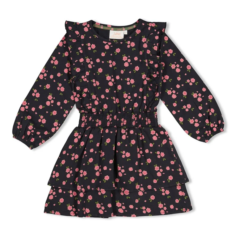 Jubel-Kleid AOP - Moon Flowers-Anthrazit