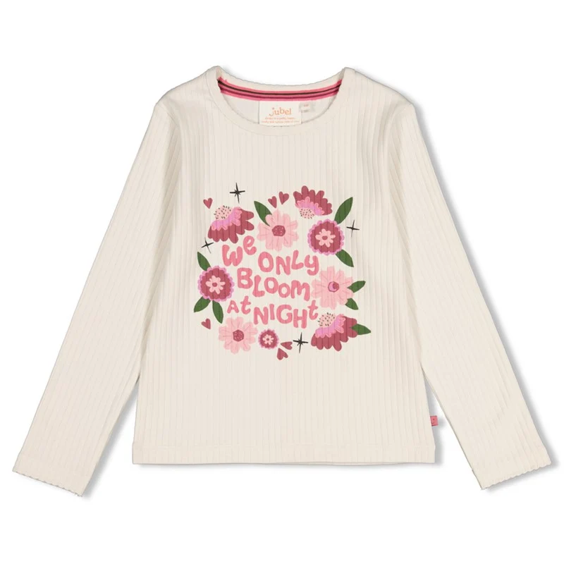 Jubel-Gerippte longsleeve - Moon Flowers-Natur