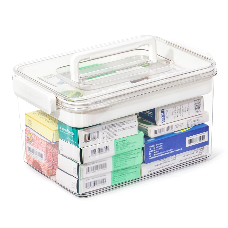 Medikamenten Aufbewahrung, Medizinbox, Hausapotheke Box, Apothekenbox, Medizinkoffer Groß 28cm