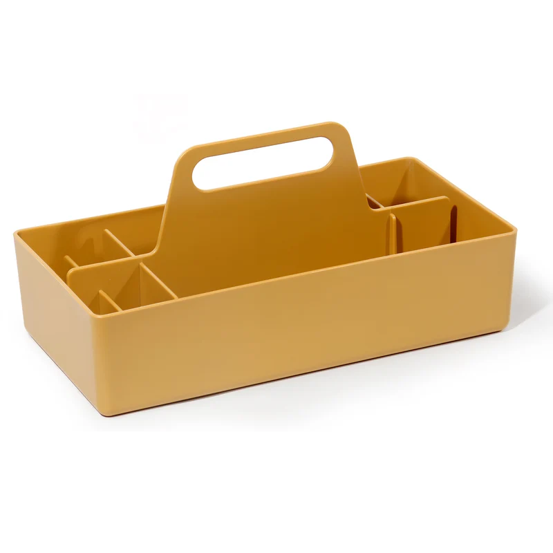 Korb Organizer mit Griff, Kunststoffkorb, Reinigungskorb, Bastelkorb, Schreibtischkorb, Aufbewahrung für stifte, bad, schminktisch, Bastelsachen, Nähutensilien 17T x 33B x 15,5H cm