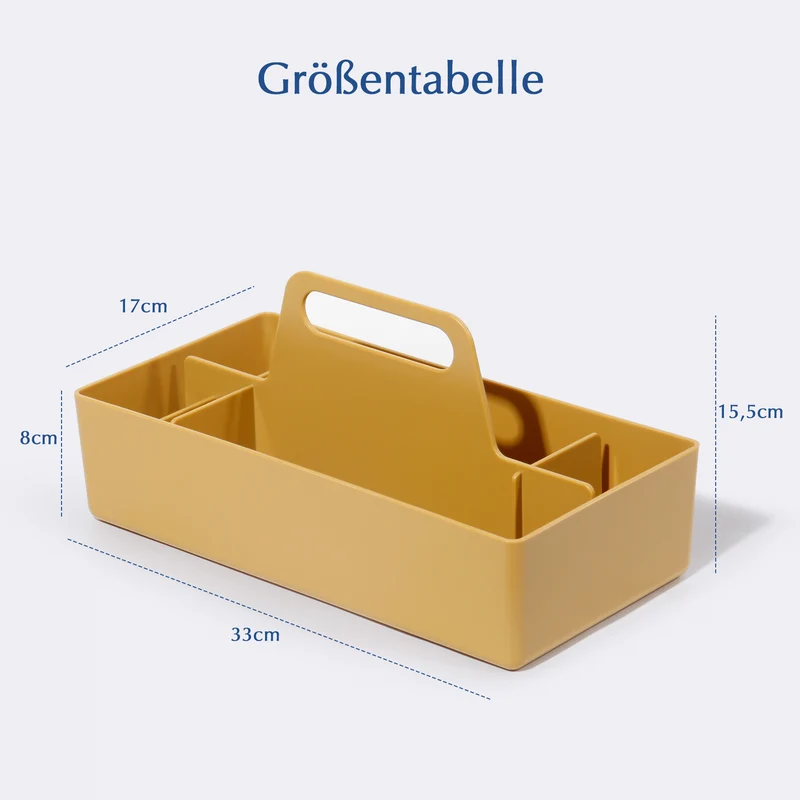Korb Organizer mit Griff, Kunststoffkorb, Reinigungskorb, Bastelkorb, Schreibtischkorb, Aufbewahrung für stifte, bad, schminktisch, Bastelsachen, Nähutensilien 17T x 33B x 15,5H cm