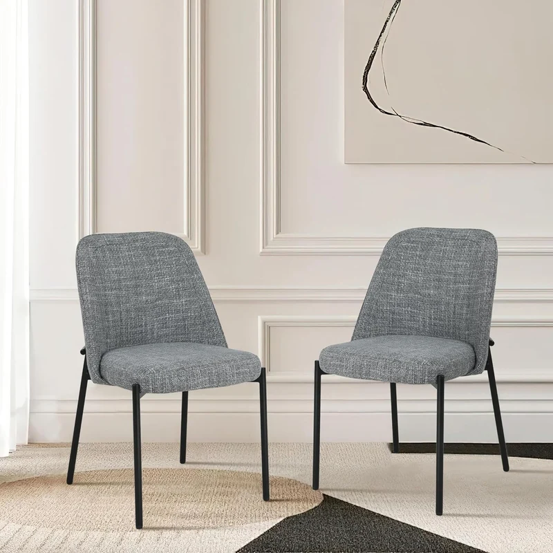 Esszimmerstühle Stühle 2er Set Stuhl esszimmer esstisch stühle Polsterstuhl mit Rückenlehne Leinenbezug küchenstuhl essstühle für Esszimmer Wohnzimmer Küche (Grobes Leinen）