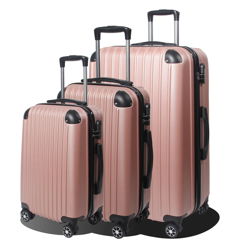 Handgepäck Koffer Reisekoffer mit Rollen Trolley Handgepäck Trolley Rollkoffer Sicherheit Zahlenschloß Airline-kompatibel Handgepäck 4 Rollen(Roségold)